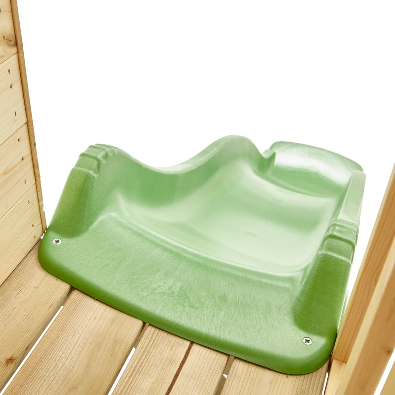 Cabane enfant sur pilotis avec toboggan vert pomme - bois FSC® - COLLINE