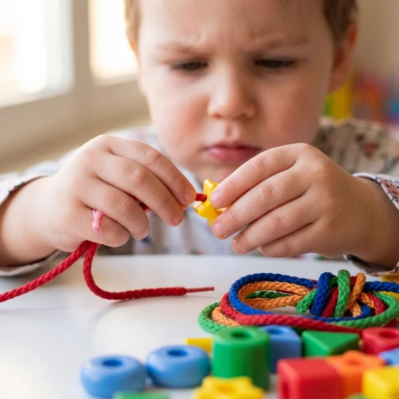 Tissage & Enfilage de Perles Colorées Montessori