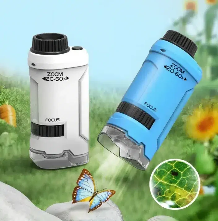 🔬 Microscope de Poche Portable pour Enfants – Grossissement jusqu'à 120x