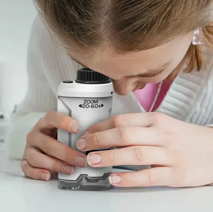 🔬 Microscope de Poche Portable pour Enfants – Grossissement jusqu'à 120x