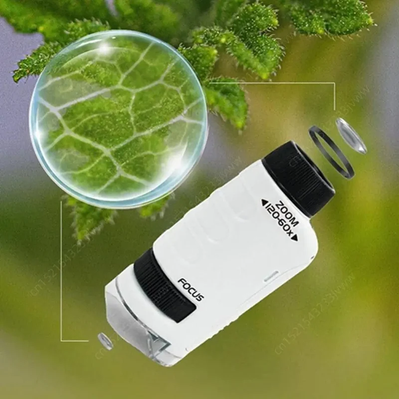 🔬 Microscope de Poche Portable pour Enfants – Grossissement jusqu'à 120x