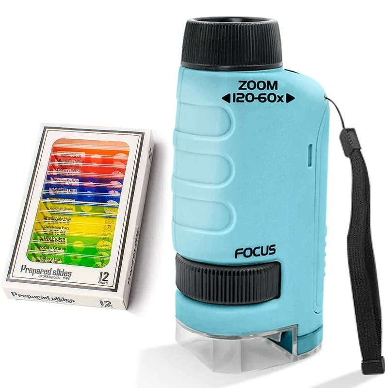 🔬 Microscope de Poche Portable pour Enfants – Grossissement jusqu'à 120x