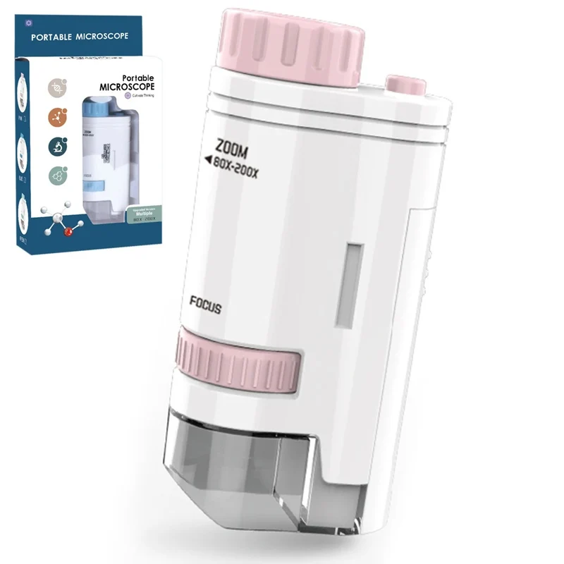 🔬 Microscope de Poche Portable pour Enfants – Grossissement jusqu'à 120x
