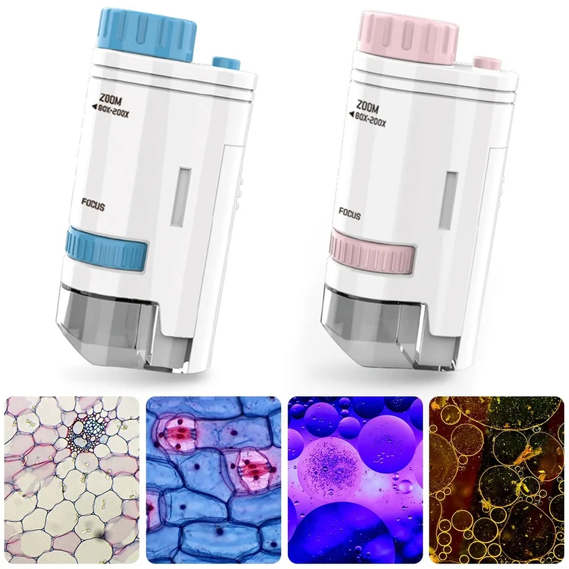 🔬 Microscope de Poche Portable pour Enfants – Grossissement jusqu'à 120x