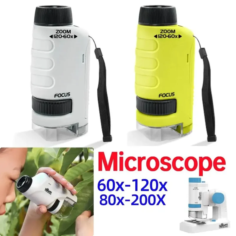🔬 Microscope de Poche Portable pour Enfants – Grossissement jusqu'à 120x