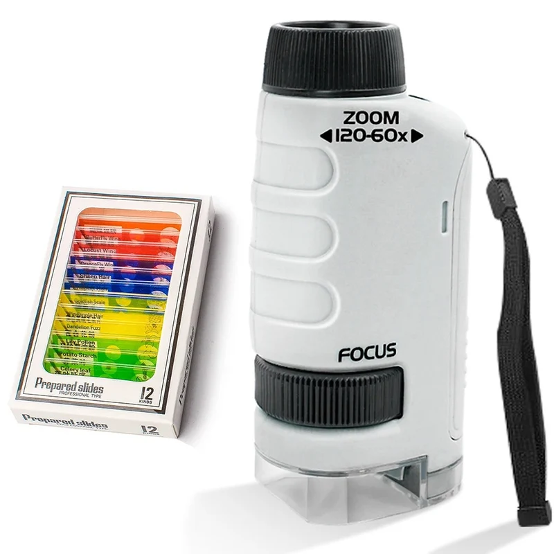 🔬 Microscope de Poche Portable pour Enfants – Grossissement jusqu'à 120x