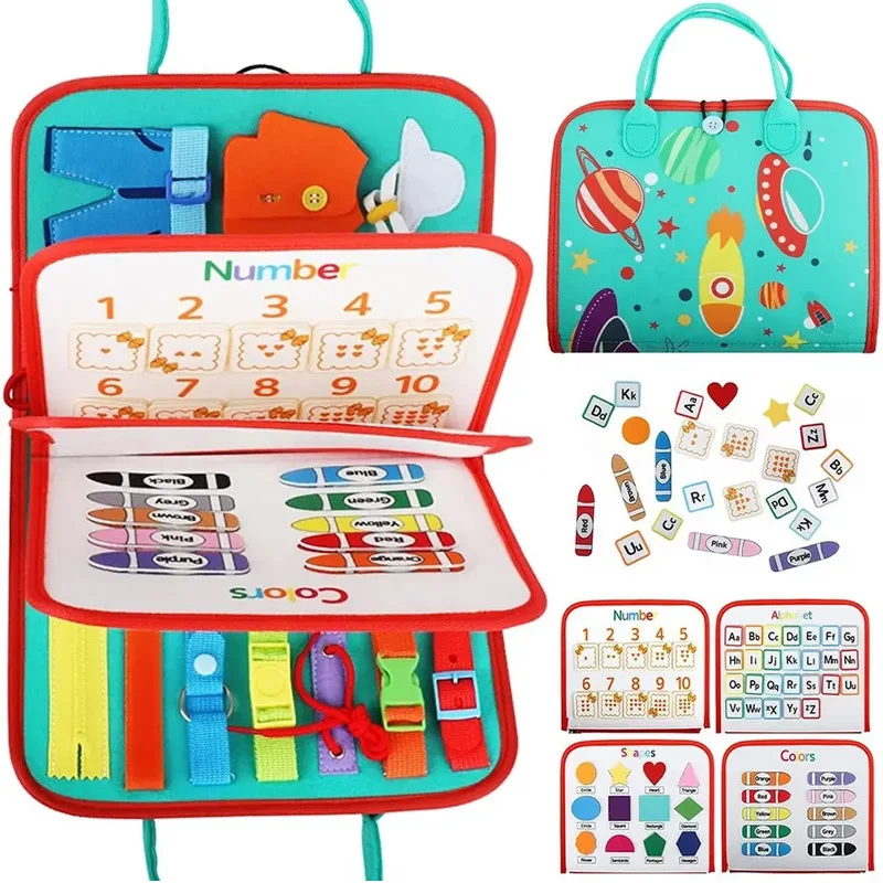 🎒 Busy Board Éducatif 7-en-1 – Jouet Sensoriel pour Tout-Petits