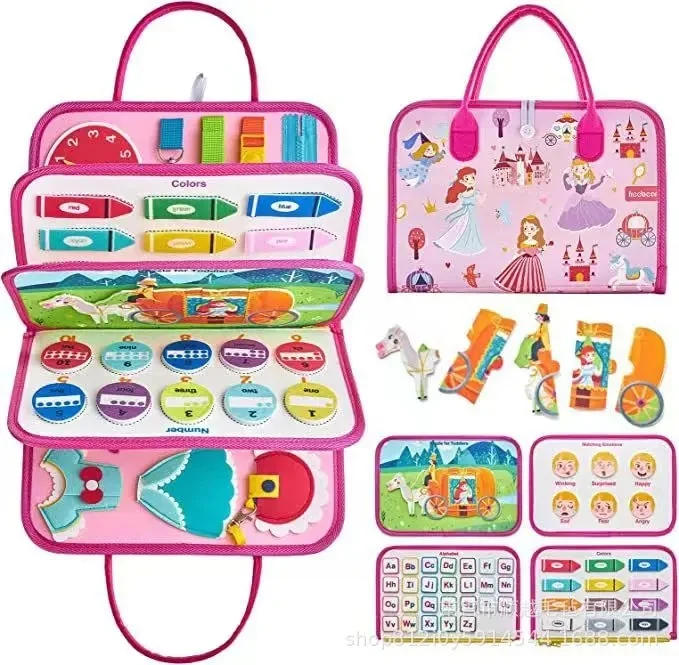 🎒 Busy Board Éducatif 7-en-1 – Jouet Sensoriel pour Tout-Petits