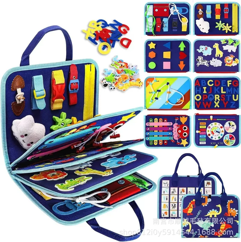 🎒 Busy Board Éducatif 7-en-1 – Jouet Sensoriel pour Tout-Petits