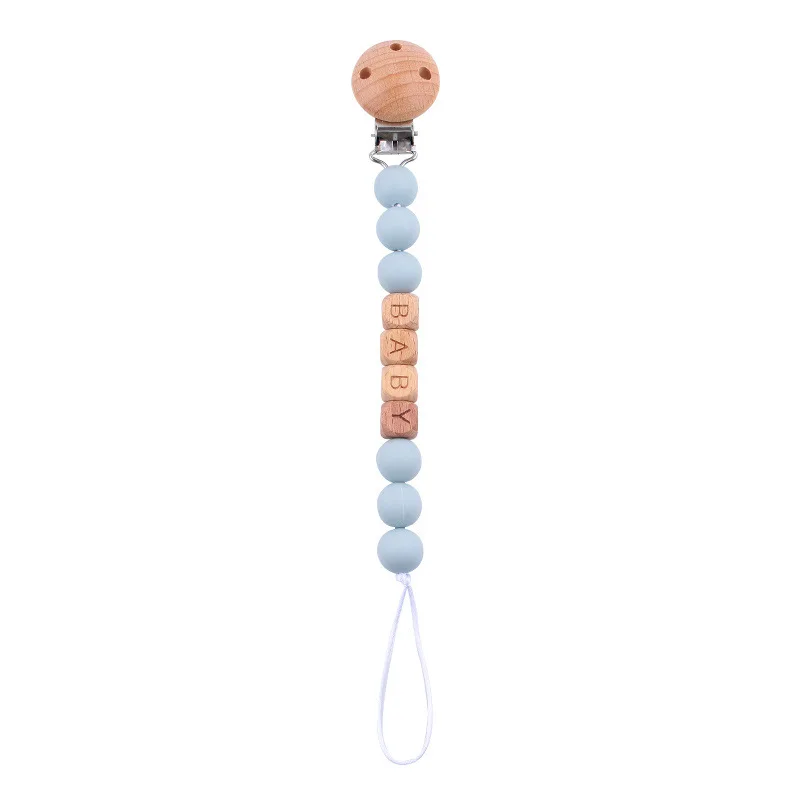 Attache Tétine Personnalisée en Bois et Silicone – Sécurité & Douceur Montessori