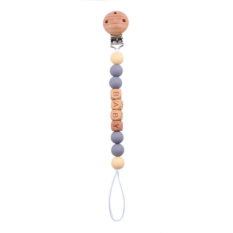 Attache Tétine Personnalisée en Bois et Silicone – Sécurité & Douceur Montessori