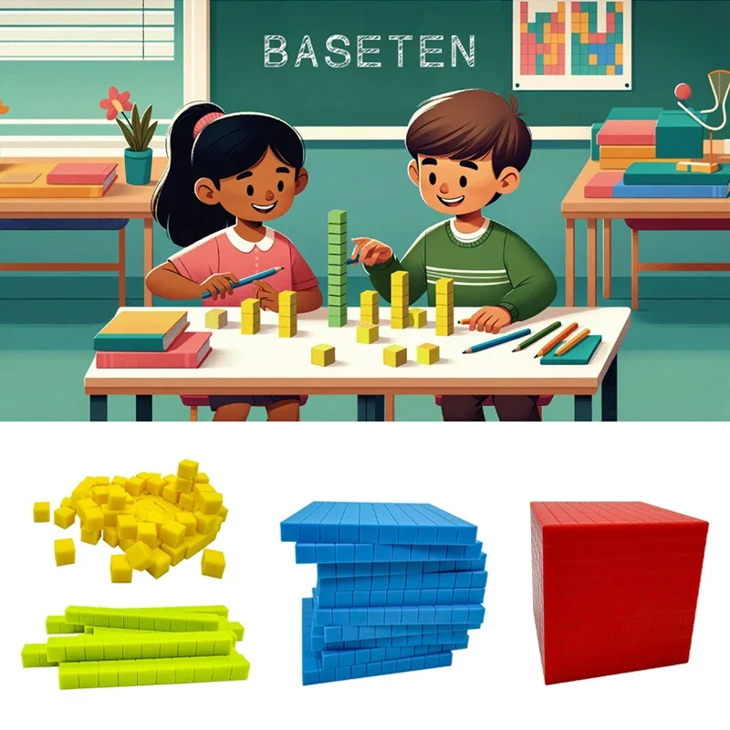 Cube mathématique décimal pour enfants - Jouets d'apprentissage numérique.