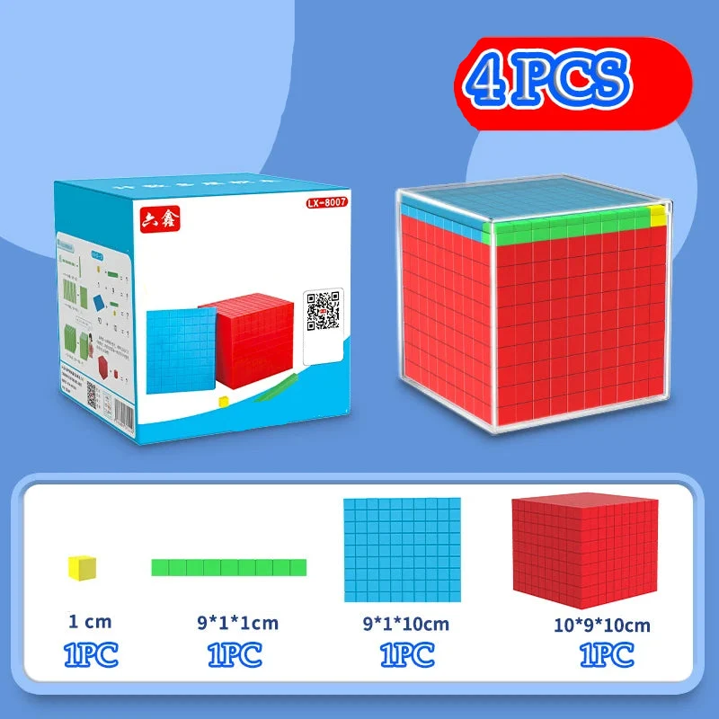 Cube mathématique décimal pour enfants - Jouets d'apprentissage numérique.