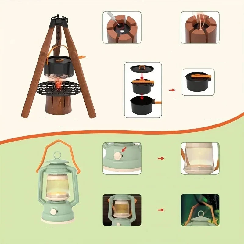 Kit de Camping Enfant World Explorer avec Tente Pop-up & Accessoires Nature - Idéal pour l'Outdoor et l'Éveil Montessori