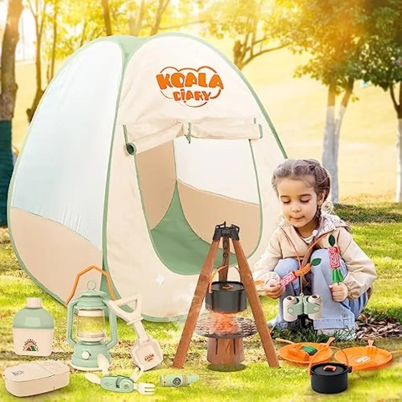 Kit de Camping Enfant World Explorer avec Tente Pop-up & Accessoires Nature - Idéal pour l'Outdoor et l'Éveil Montessori