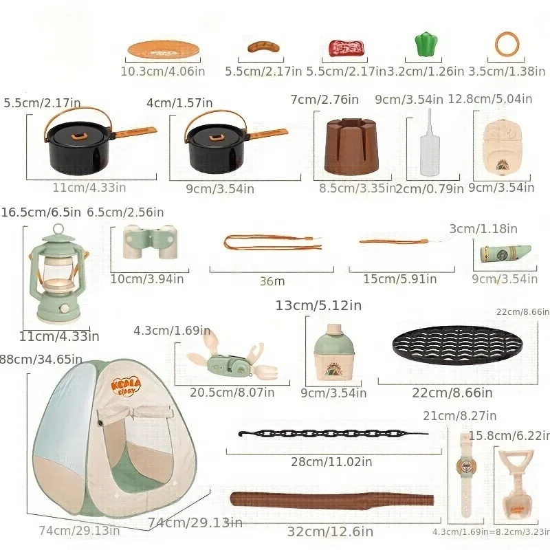 Kit de Camping Enfant World Explorer avec Tente Pop-up & Accessoires Nature - Idéal pour l'Outdoor et l'Éveil Montessori
