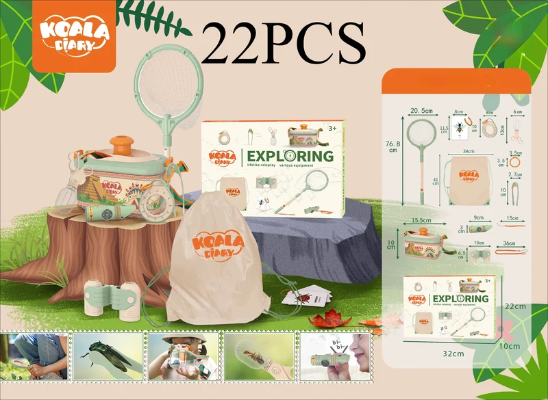 Kit de Camping Enfant World Explorer avec Tente Pop-up & Accessoires Nature - Idéal pour l'Outdoor et l'Éveil Montessori