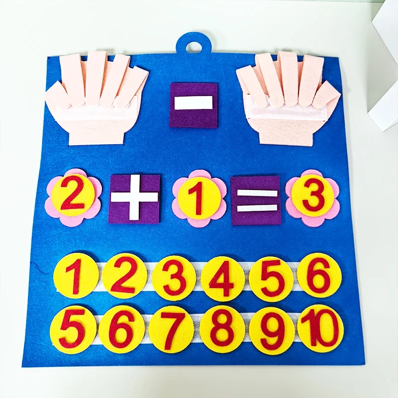🧠 Planche Mathématique Montessori en Feutre – Apprentissage Ludique des Chiffres et Calculs pour Enfants