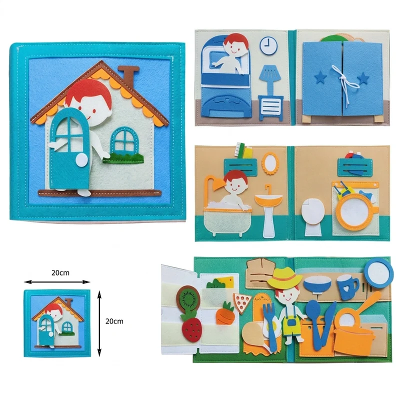 Livre Montessori Éducatif en Feutrine BizyKoady™ | Livre d'Activités Quiet Book Interactif pour Enfants 🌈📚