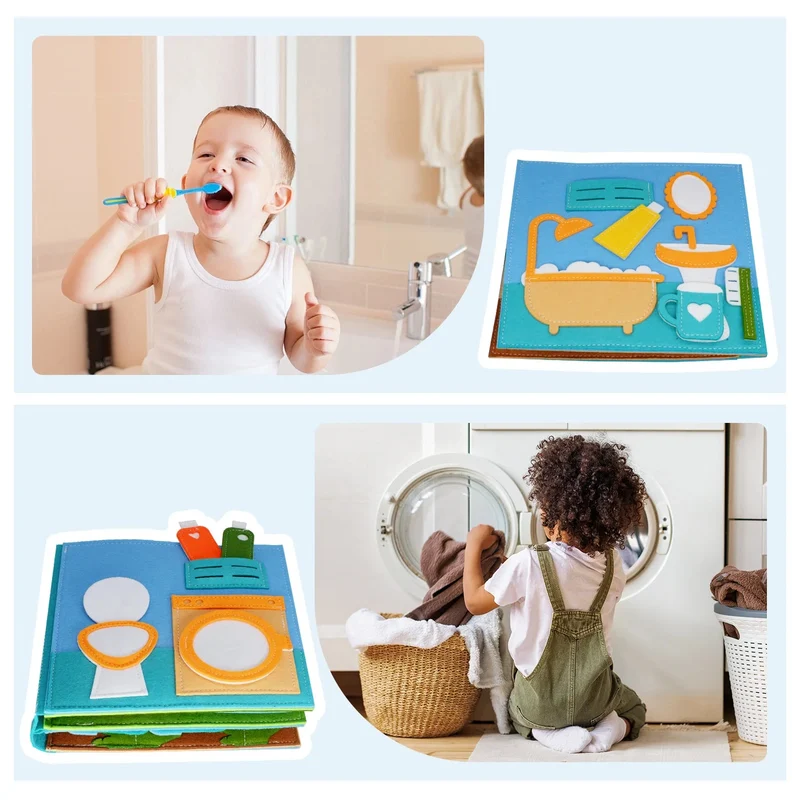 Livre Montessori Éducatif en Feutrine BizyKoady™ | Livre d'Activités Quiet Book Interactif pour Enfants 🌈📚