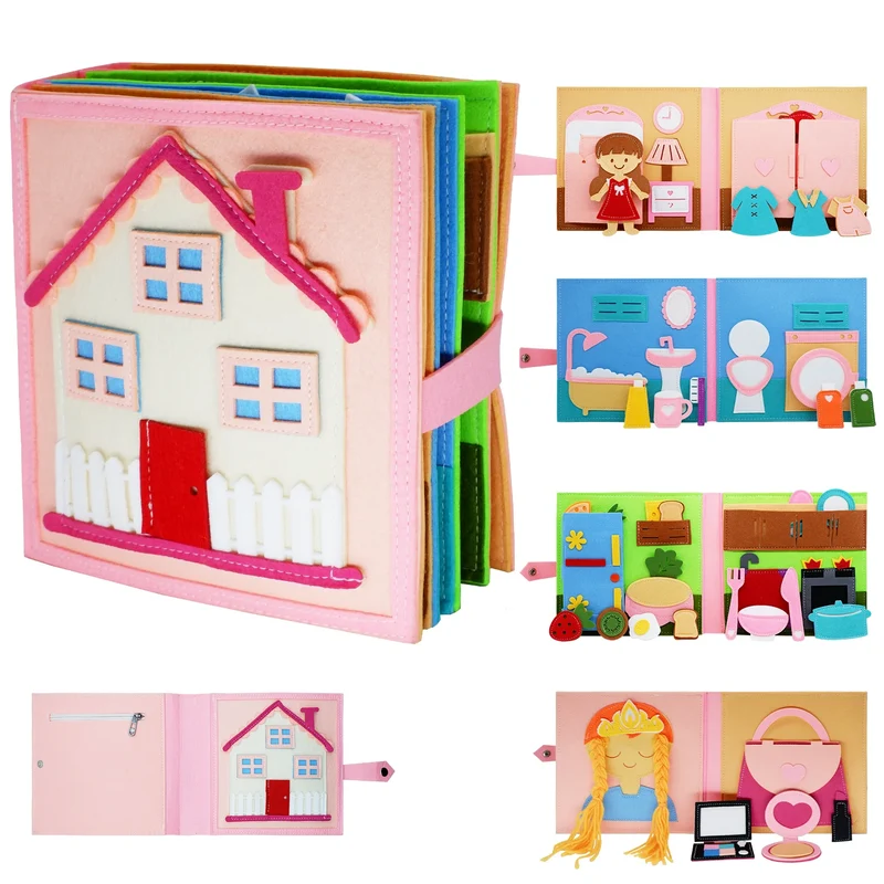 Livre Montessori Éducatif en Feutrine BizyKoady™ | Livre d'Activités Quiet Book Interactif pour Enfants 🌈📚