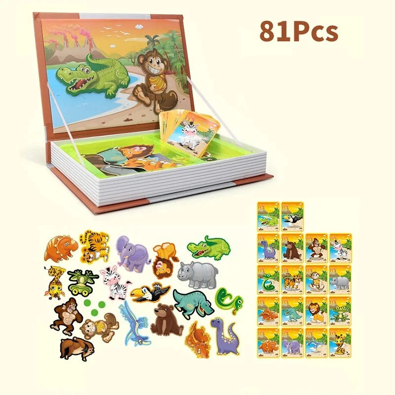 🧩 Puzzle Magnétique Animaux | Jeu Éducatif Montessori 🦁🐘