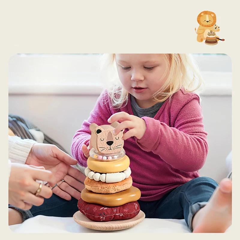 🐘 Jouet d'Éveil Musical en Bois | Éléphant Empilable et Sensoriel