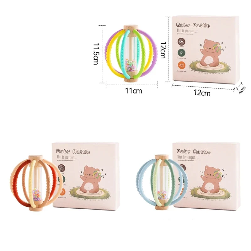 Hochet Bois Silicone | Éveil Sensoriel et Apaisement des Poussées Dentaires