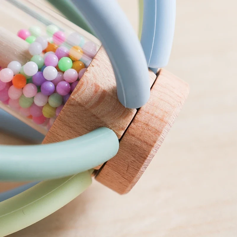 Hochet Bois Silicone | Éveil Sensoriel et Apaisement des Poussées Dentaires