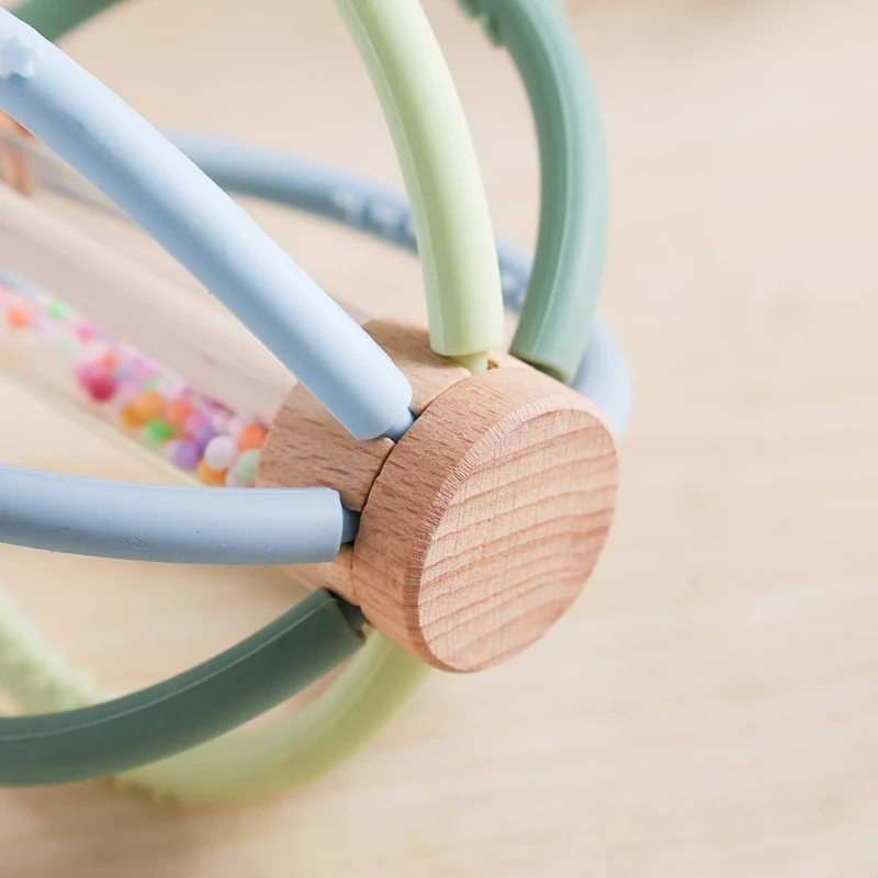 Hochet Bois Silicone | Éveil Sensoriel et Apaisement des Poussées Dentaires