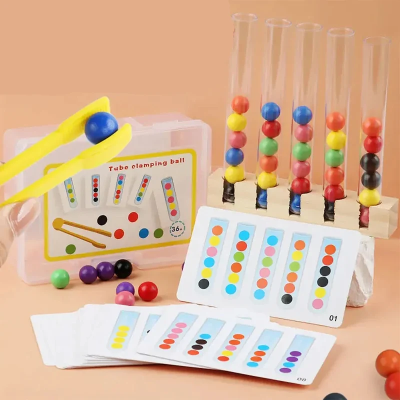 Montessori FineSkills™ - Jouet en Bois pour la Motricité Fine et Association des Couleurs