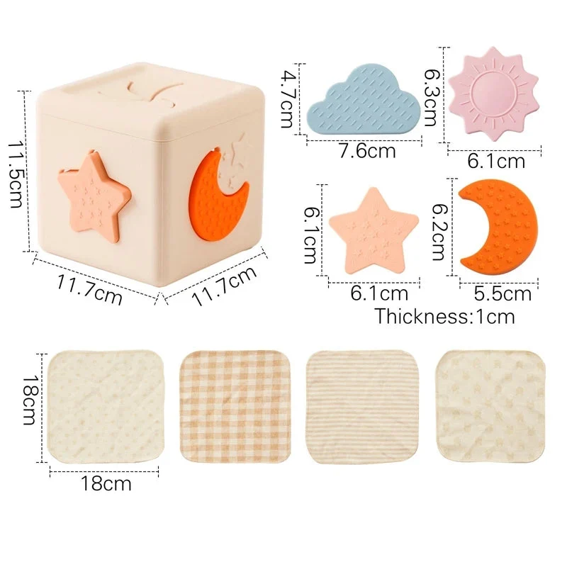 Cube Sensoriel Montessori pour Bébé - Boîte Magique Éducative et Ludique