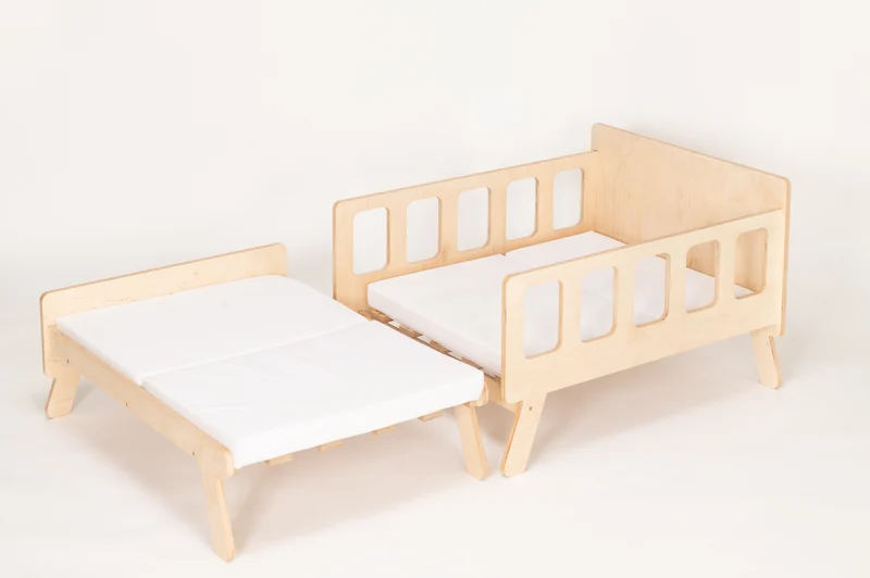 Mitwachsendes Montessori Kinderbett – 2-in-1 Bett & Sofa inkl. Matratze