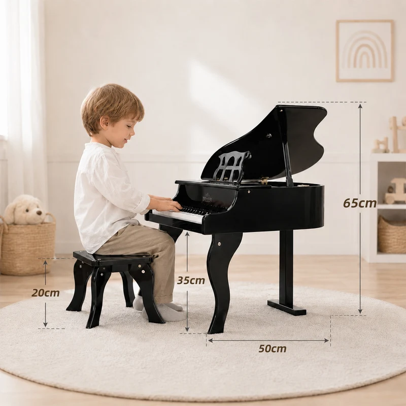 Kinderklavier mit Hocker – 30 Tasten Mini-Flügel für Kinder