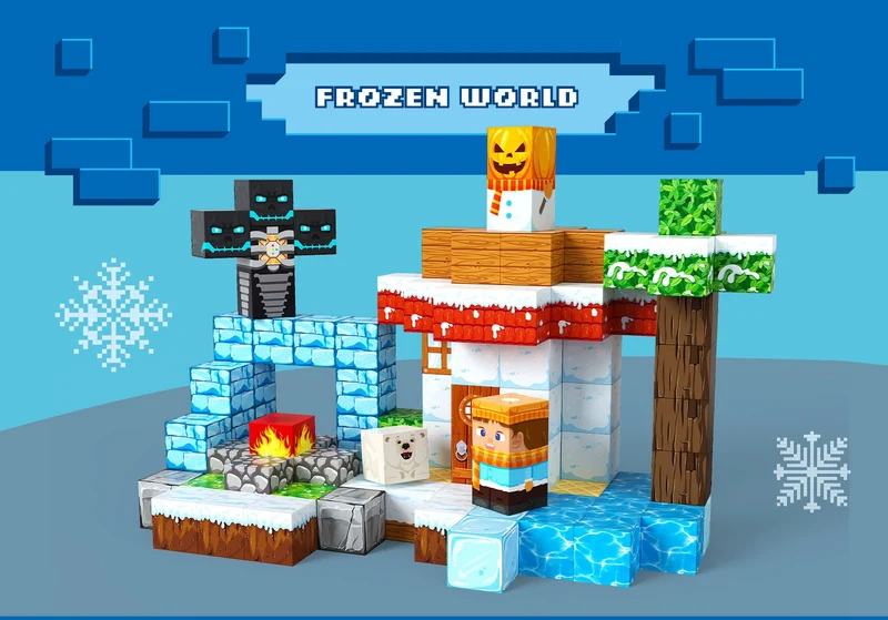 Magnetbausteine 2 cm – Eiswelt Konstruktionsspielzeug für Kinder ab 3 Jahren