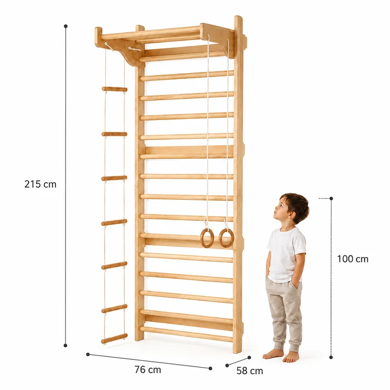 Indoor Klettergerüst für Kinder mit Turnringen