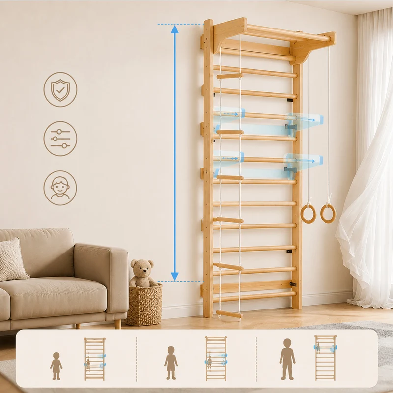 Indoor Klettergerüst für Kinder mit Turnringen