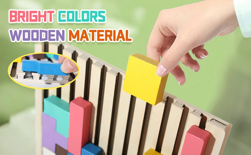 Montessori Tetris Holzpuzzle – Logikspiel ab 3 Jahren