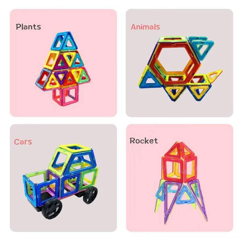Montessori Magnetische Bausteine – 72 Teile Magnetspielzeug ab 3 Jahre