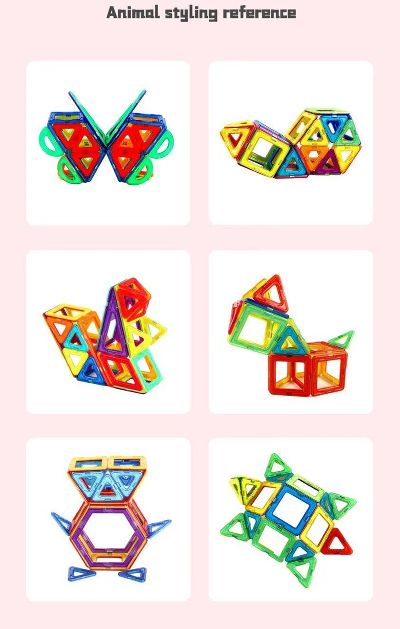 Montessori Magnetische Bausteine – 72 Teile Magnetspielzeug ab 3 Jahre