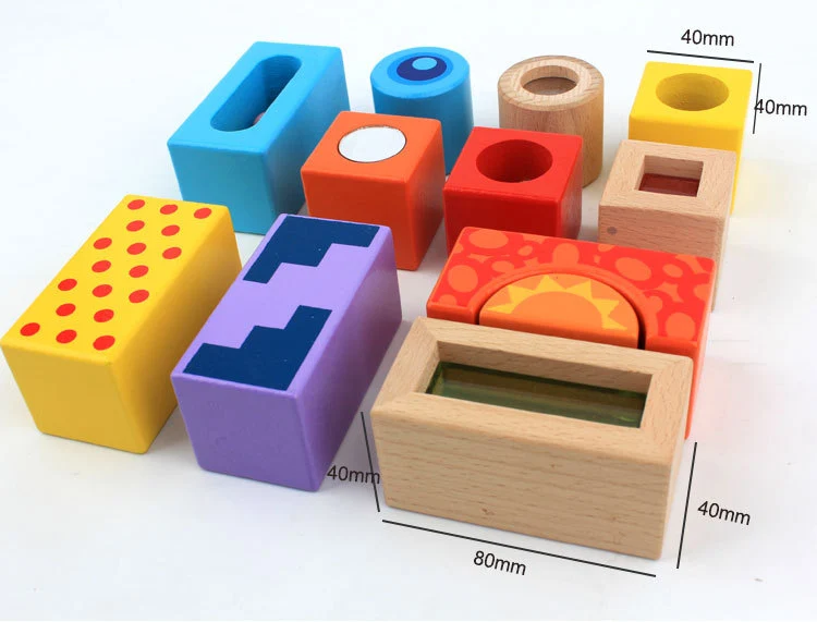 Montessori Klangbausteine aus Holz – 12 Sensorik-Bausteine ab 1 Jahr