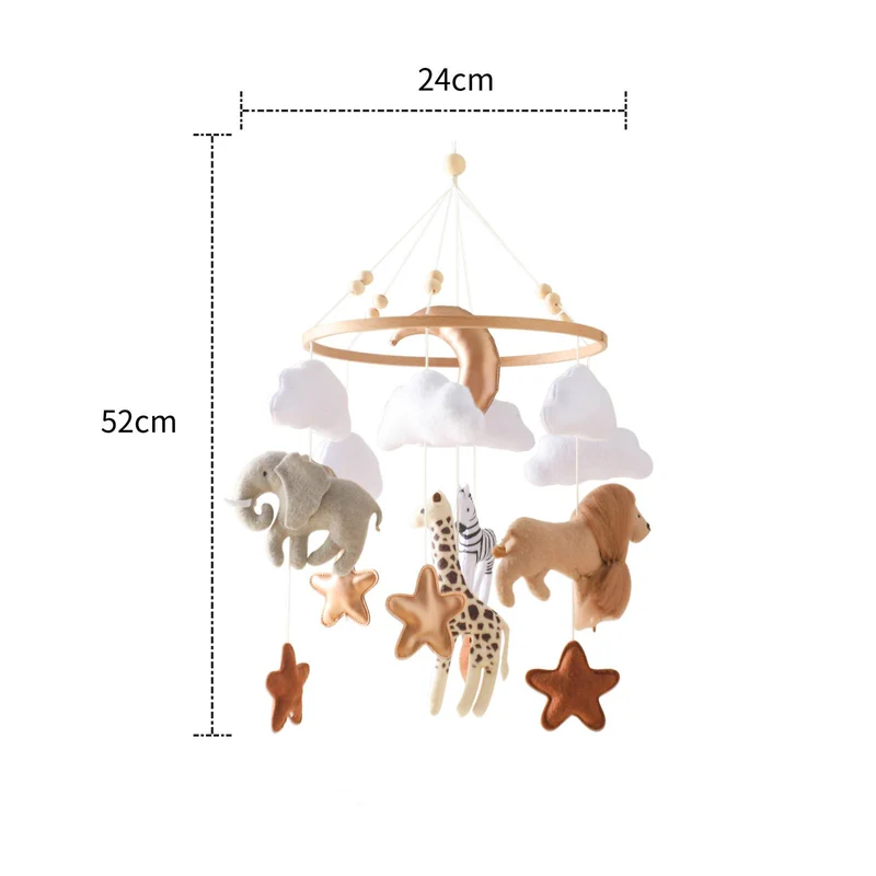 Baby Mobile aus Filz & Holz – Montessori Mobile fürs Babybett