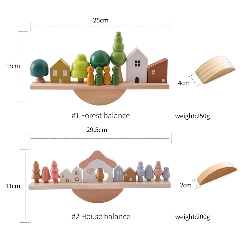 Montessori Holz Balance Spielzeug – Sinnes & Lernspielzeug für Kinder ab 1 Jahren