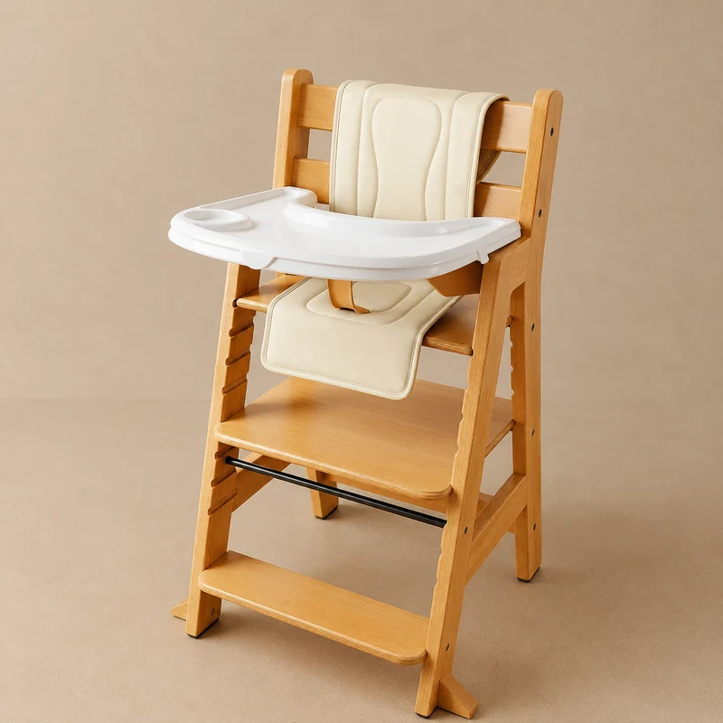 Montessori Hochstuhl Massivholz – Mitwachsend & 2-in-1 Lern- und Essstuhl
