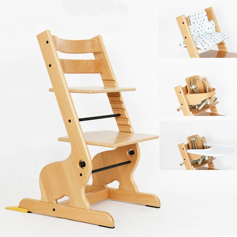 Kinder Hochstuhl Holz verstellbar – Montessori Kinderstuhl Massivholz Baby Stuhl stabil