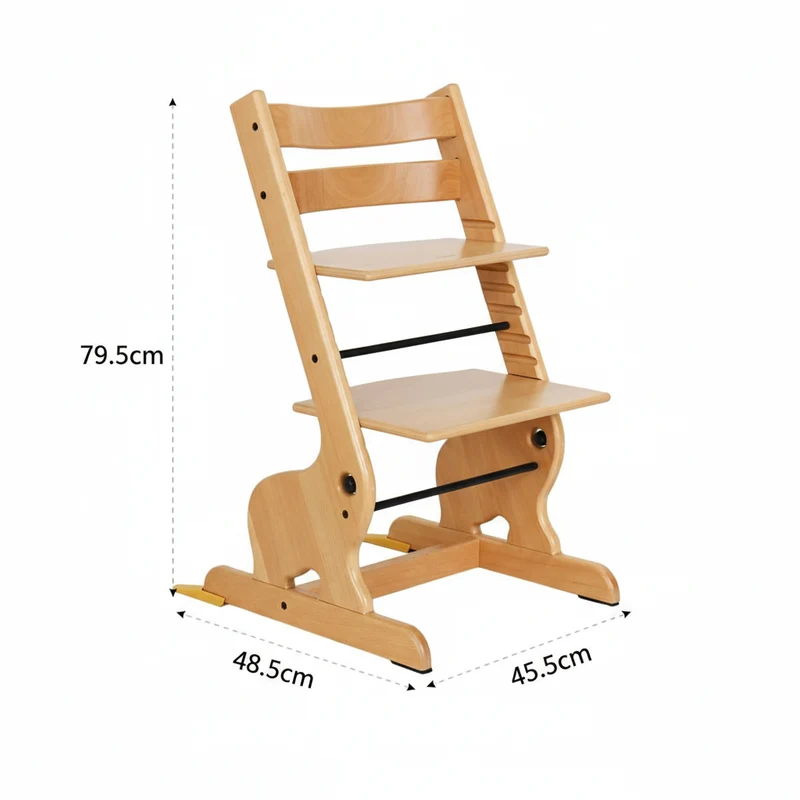 Kinder Hochstuhl Holz verstellbar – Montessori Kinderstuhl Massivholz Baby Stuhl stabil