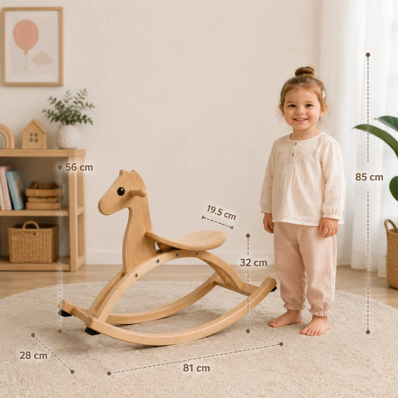 Montessori Schaukelpferd aus Massivholz