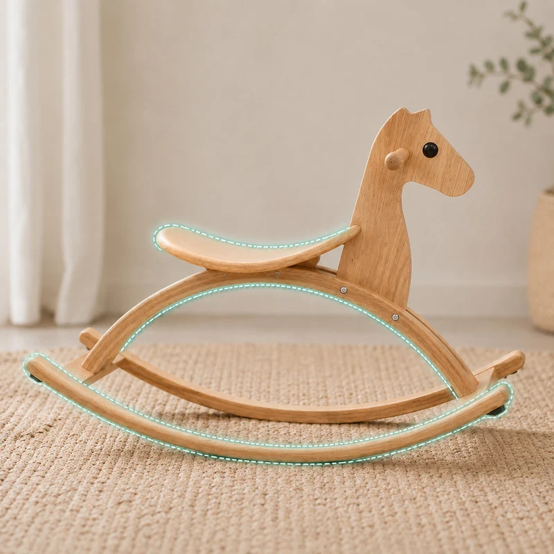 Montessori Schaukelpferd aus Massivholz