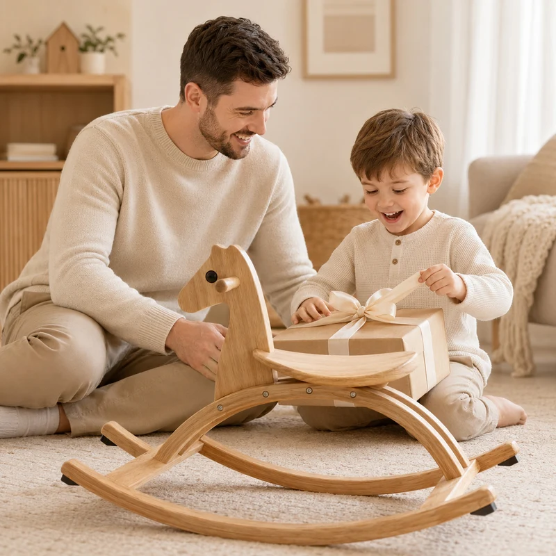 Montessori Schaukelpferd aus Massivholz
