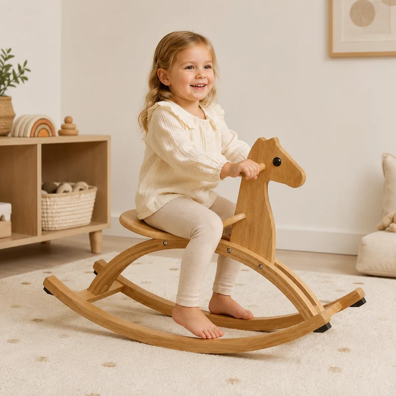 Montessori Schaukelpferd aus Massivholz